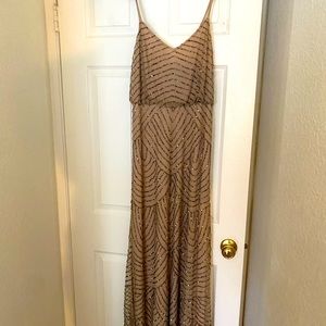 Adrianna Pappell long blush sequin dress